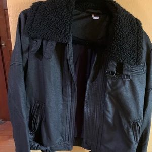 Free people relaxed faux leather jacket